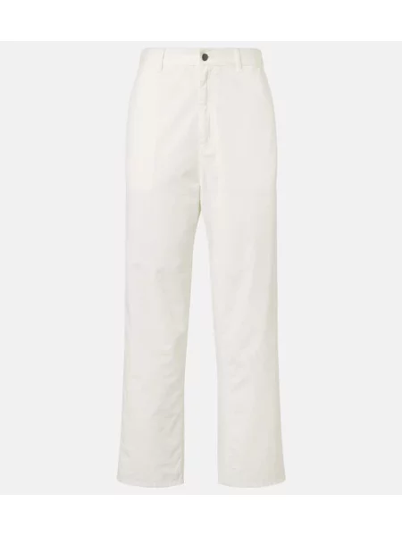 Pantaloni The Row din cașmir alb