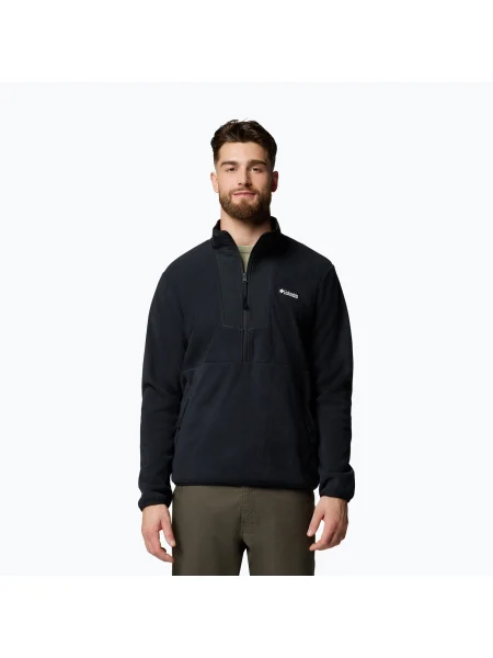 Hanorac din fleece Columbia din fleece de jumătate de fermoar negru