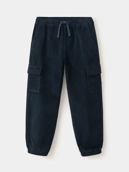 Spodnie sztruksowe cargo Dzieci 12 MANGO KIDS granatowy
