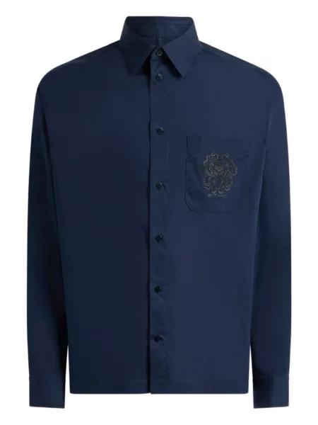 Риза Etro бродирана синьо
