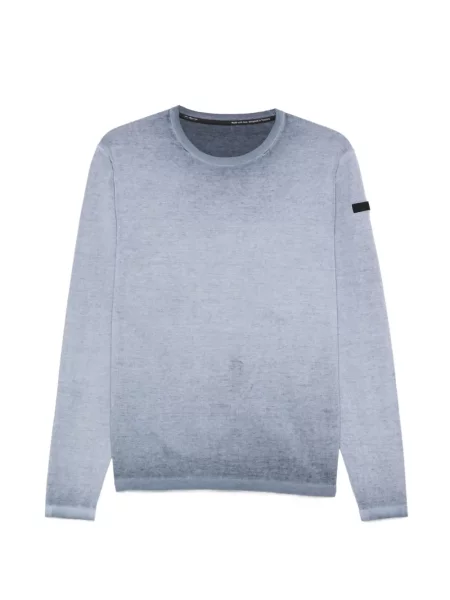 Pulover Rrd cu decolteu rotund lung albastru