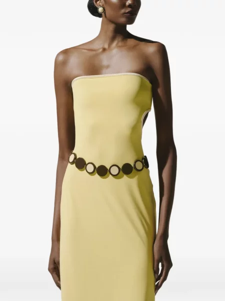 Rochie maxi Baobab fără bretele galben