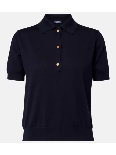 Tricou polo 's Max Mara de mătase albastru