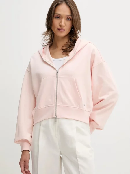 Bluza rozpinana oversized z kapturem Calvin Klein Jeans różowa
