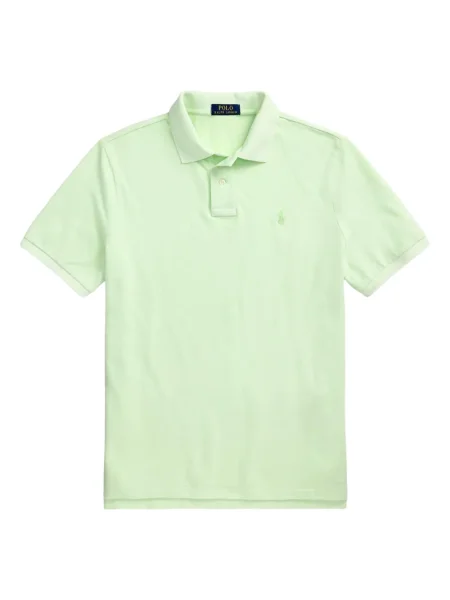 Tricou Polo Ralph Lauren din piele cu broderie în carouri maro