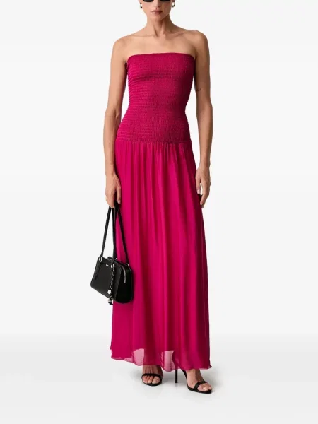 Rochie maxi Haveone fără bretele roz