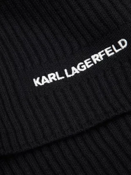 Шерстяной шарф Karl Lagerfeld черный