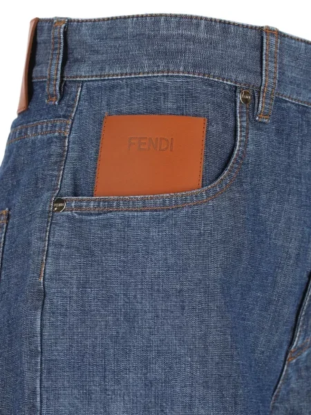 Дънкови шорти Fendi с автограф синьо