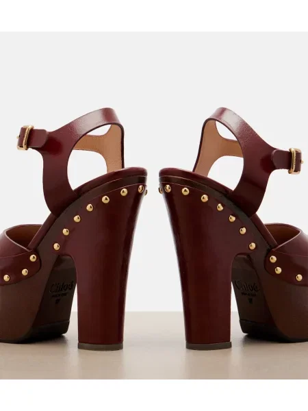 Sandale Chloé din piele cu platformă