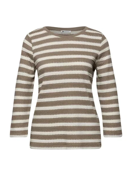 STREET ONE Pulover crem / ciocolatiu