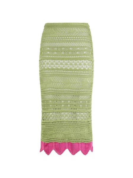 Spódnica midi Roberto Cavalli do kolan zielona