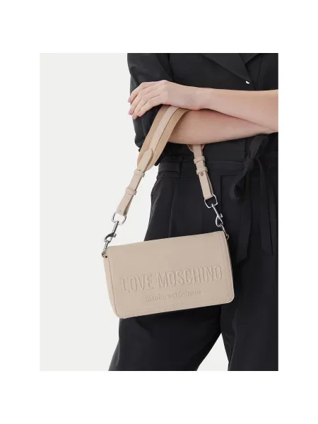 Geantă LOVE MOSCHINO Écru bej