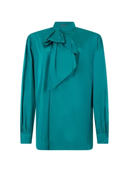 Lung bluză Alberta Ferretti drapată verde