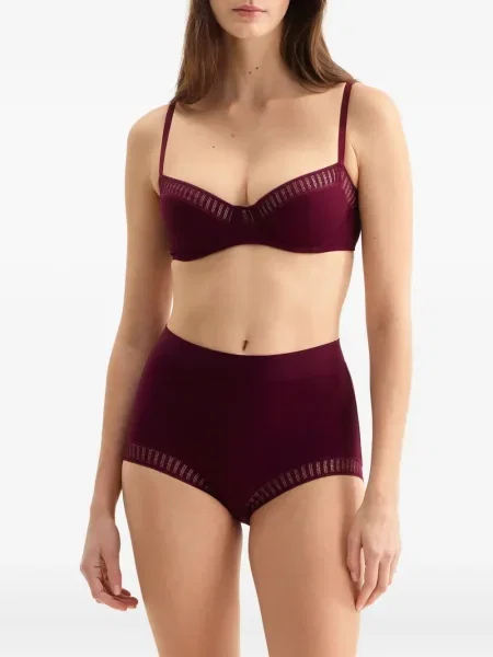 Sutien Eres cu dungi din dantelă violet