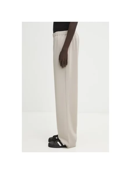Samsoe Samsoe spodnie proste high waist beżowy