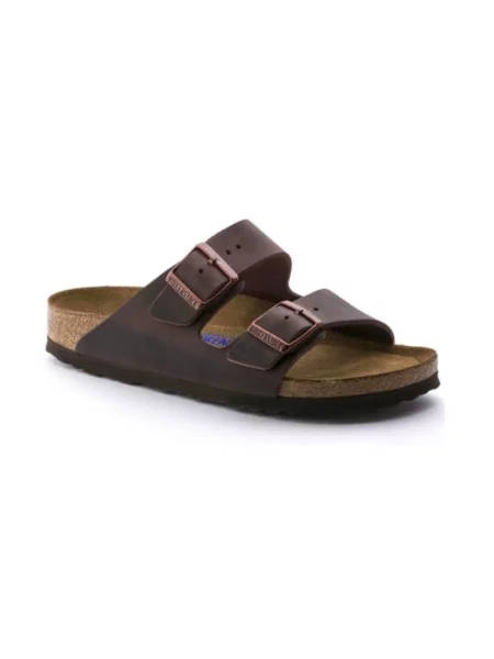 Klapki Birkenstock zamszowe brązowe