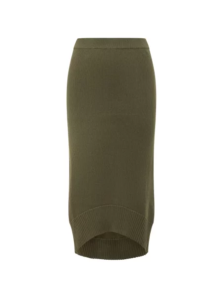 Fustă midi Victoria Beckham tricotate asimetrică verde