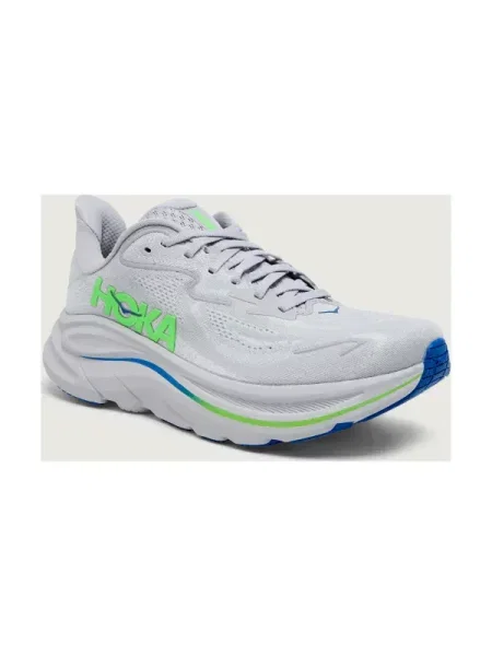 Férfi futócipők HOKA Clifton 10 ash grey/neon green. Méret: 42 EU szürke