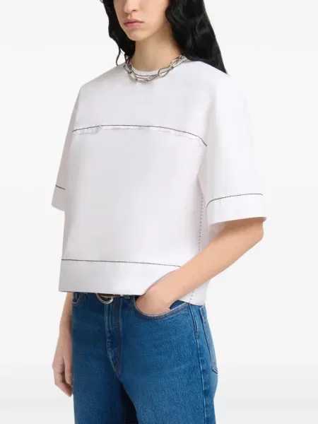 Tricou Marni din poplin alb