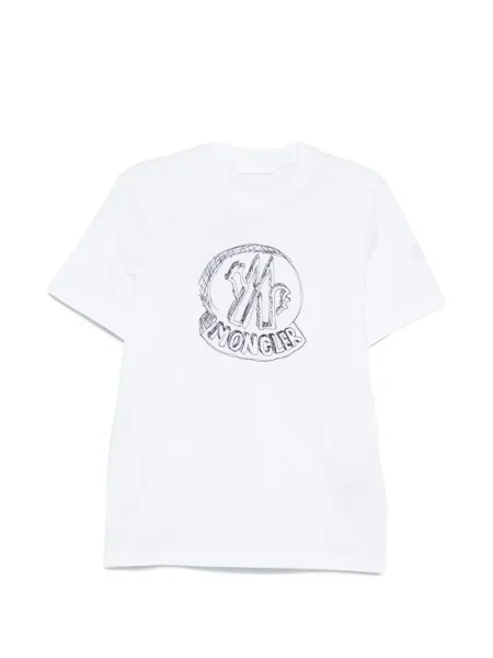 Tricou Moncler cu autograf alb