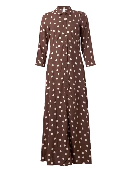 YAS Rochie tip bluză YASSAVANNA ciocolatiu alb