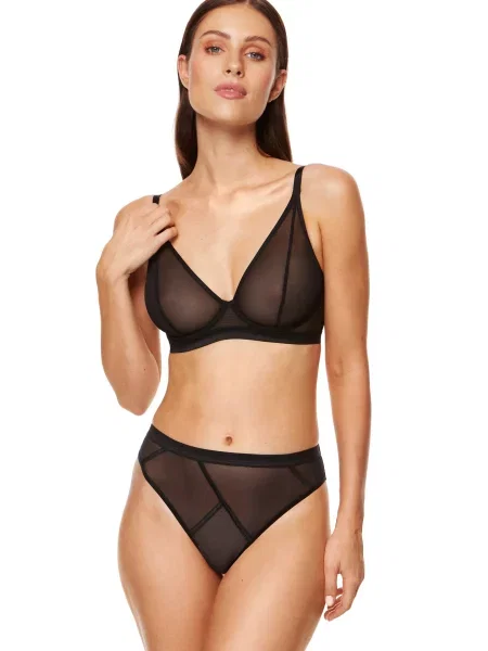 Sutien Gorteks plasă de plasă negru