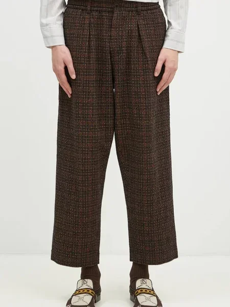 Kalhoty s příměsí vlny Universal Works jednoduché zelená