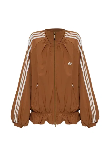 Tricou Adidas cu dungi cu volane din velur negru