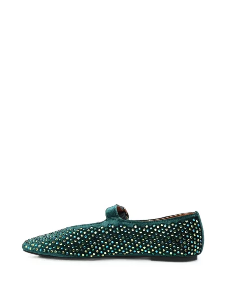 Кадифени балеринки Kurt Geiger London зелено