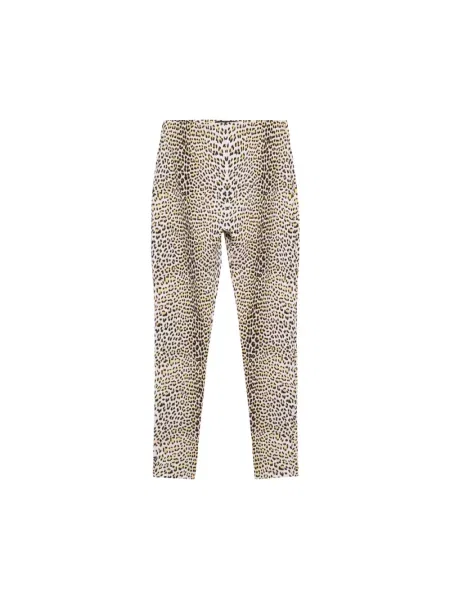 Lniane spodnie Roberto Cavalli z nadrukiem