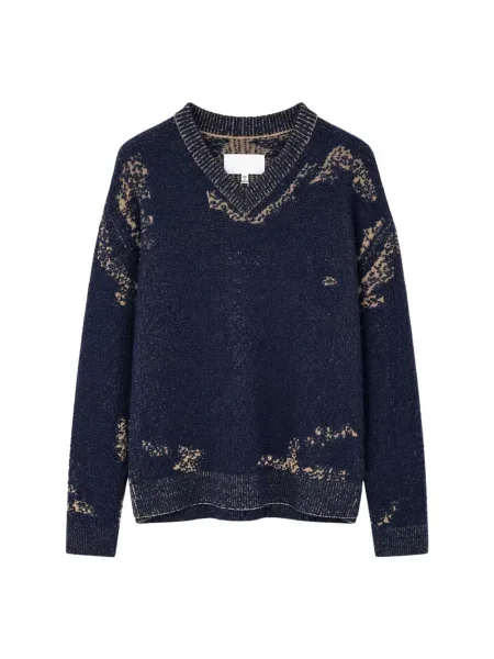 Dzianinowy sweter Maison Margiela niebieski