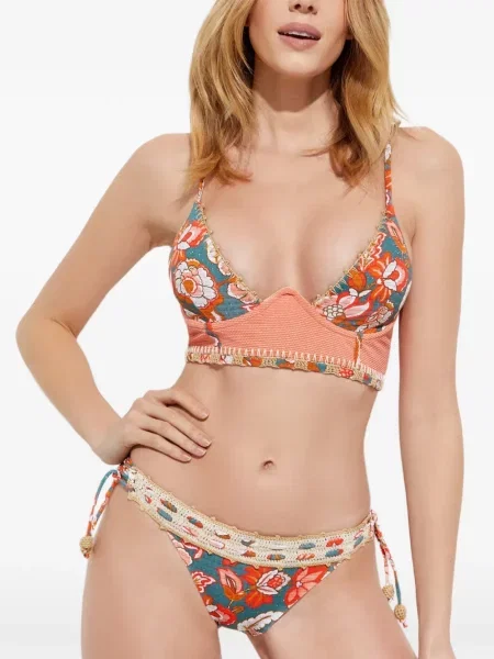 Top Del Maar cu model floral cu imagine verde