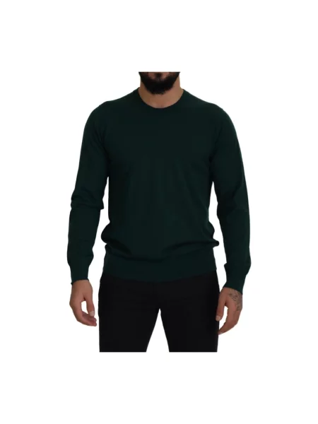 Sweter Dolce And Gabbana z okrągłym dekoltem zielony