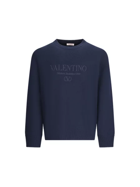Lniana bluza Valentino Garavani niebieska