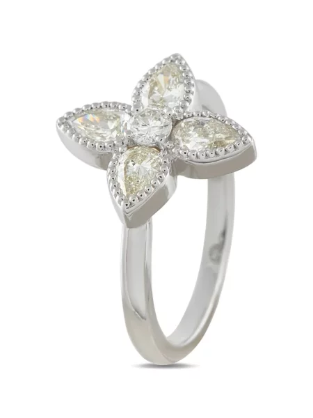 Inel Lb Exclusive cu model floral argintiu