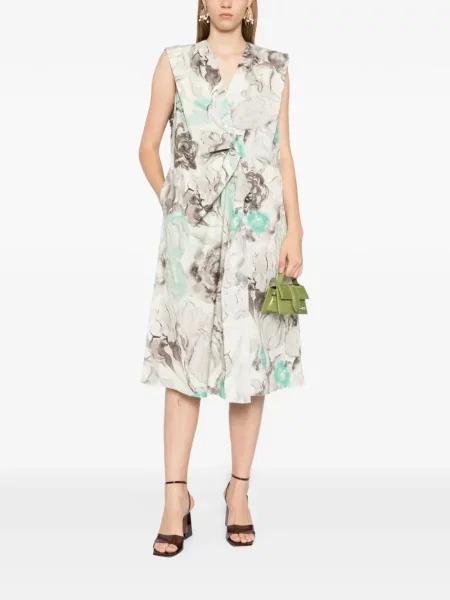 Rochie Jnby cu model floral cu imagine verde