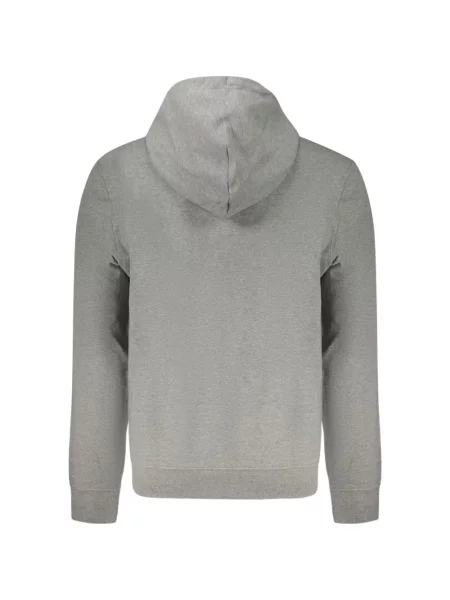 Hanorac cu glugă Calvin Klein cu imagine cu cordon gri