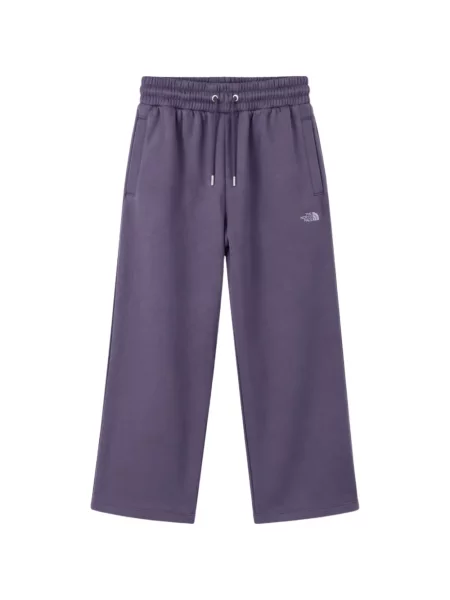 Pantaloni The North Face cu broderie alergare cu cordon violet