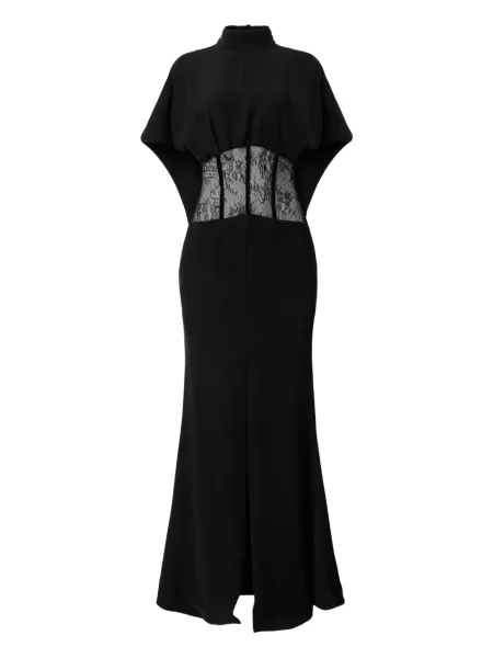Rochie maxi Araftu din dantelă de costum negru