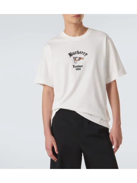 Džerzej tričko Burberry s výšivkou biela