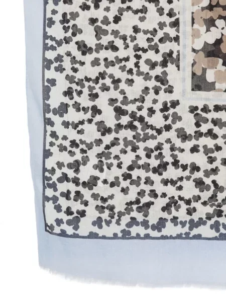 Fular Marc O'polo cu model floral cu imagine albastru