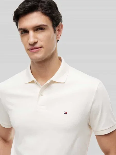 Koszulka polo z czystej bawełny o kroju regular fit Tommy Hilfiger biała