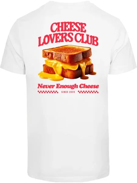 Mister Tee Tričko Cheese Lovers Club koňaková / karí / červená biela