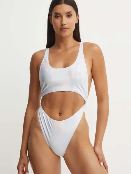 Jednodílné plavky Drivemebikini Stana Shine stříbrná měkký košík