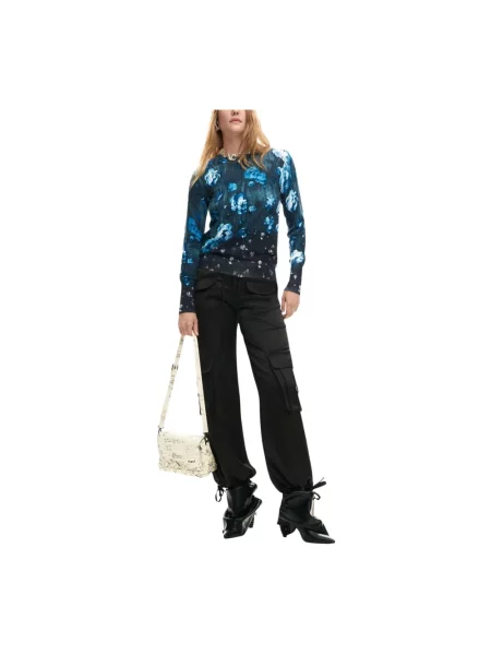 Dzianinowy sweter Desigual czarny
