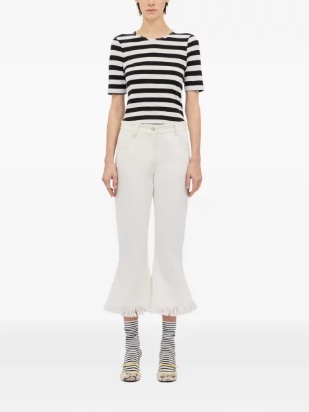 Pantaloni Msgm cu franjuri alb