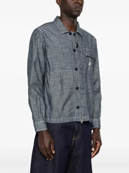 Риза C.p. Company джобове с копчета синьо
