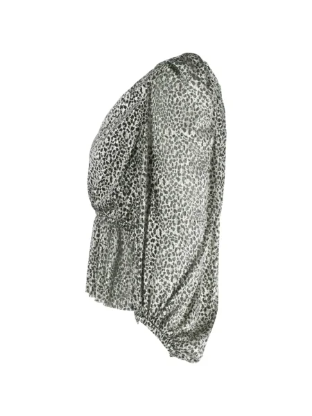 Bluză Ba&sh cu imagine cu imprimeu animal print alb