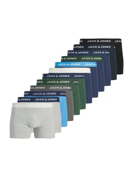 JACK & JONES Boxeri JACBENJA bleumarin / gri deschis / verde iarbă negru