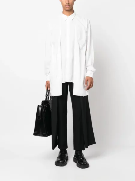 Vlněné drapované kalhoty Comme Des Garçons Homme Plus černé